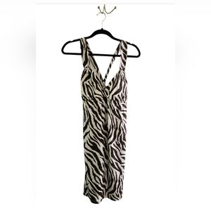 NWOT Summer Dress Women's Size Small Zebra Animal Print Beige/Cream/Brown